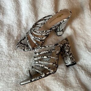 Snakeskin Strappy Heels